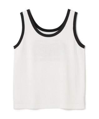 GRACE CONTINENTAL ラメニットノースリーブ ホワイト