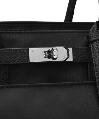 style code 【高密度ナイロン×レザー】ナイロンロングハンドルトートバッグ　軽量　大容量 BLK/SLV7692