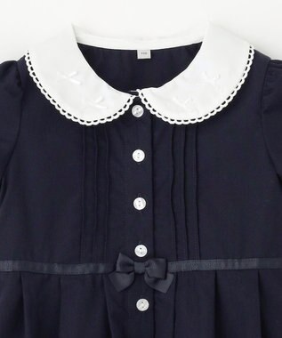 ANY KIDS 襟付き 半袖 ワンピース ネイビー