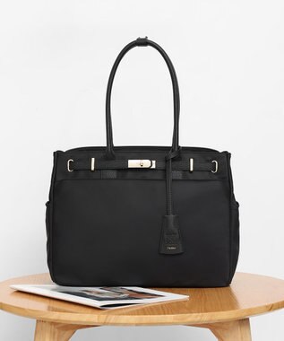 style code 【高密度ナイロン×レザー】ナイロンロングハンドルトートバッグ　軽量　大容量