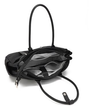 style code 【高密度ナイロン×レザー】ナイロンロングハンドルトートバッグ　軽量　大容量 BLK/SLV7692