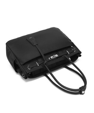 style code 【高密度ナイロン×レザー】ナイロンロングハンドルトートバッグ　軽量　大容量 BLK/SLV7692