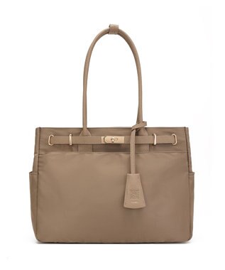 style code 【高密度ナイロン×レザー】ナイロンロングハンドルトートバッグ　軽量　大容量 トープ