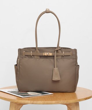 style code 【高密度ナイロン×レザー】ナイロンロングハンドルトートバッグ　軽量　大容量