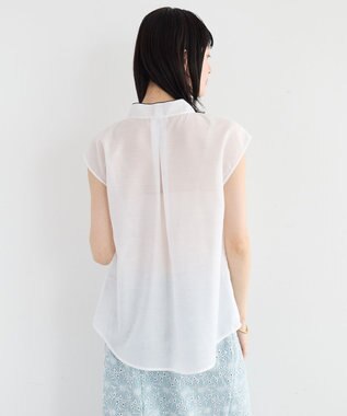 YECCA VECCA シアーボウタイブラウス Off White