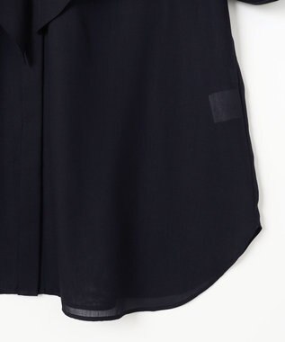 組曲 L シフォンツイルラッフル ブラウス ネイビー系