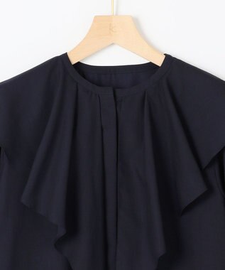 組曲 L シフォンツイルラッフル ブラウス ネイビー系