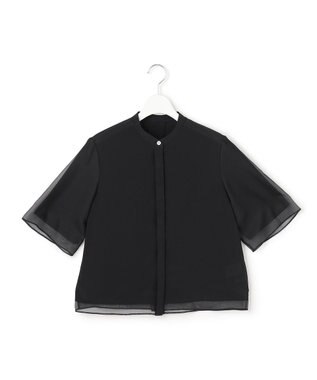 ICB L オーガンコンビシャーティング クロップドシャツ ブラック
