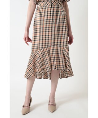 DAKS コットンボイル ペプラム フレアスカート