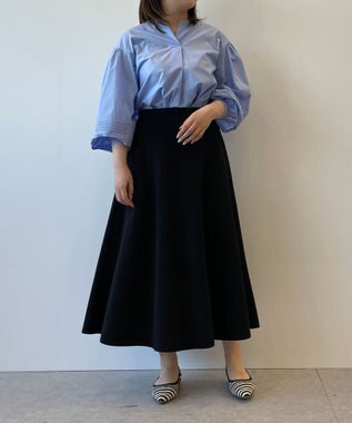 UNFILO 【セットアップ対応】ウールライク スカート ブラック系