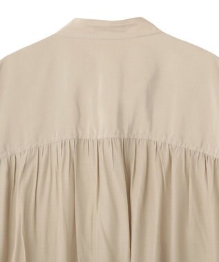 earth music&ecology スタンドカラーオーバーチュニックシャツ Beige