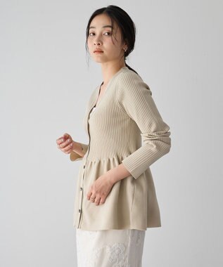YECCA VECCA ペプラムカーディガン Beige