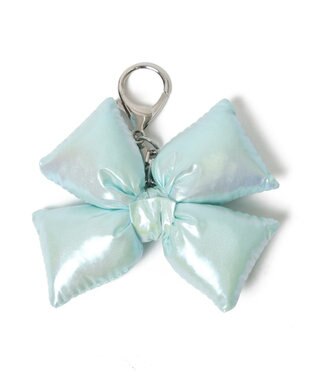 WEGO メタリッククッションリボンキーホルダー サックス