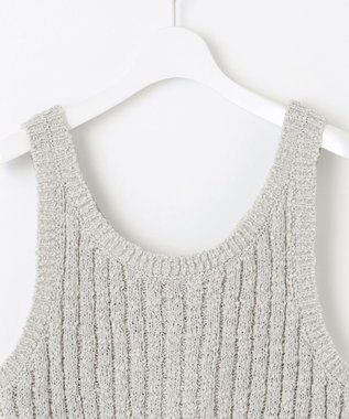 23区 【SLOW/一部店舗限定】リボンヤーン ニット ビスチェ ライトグレー系