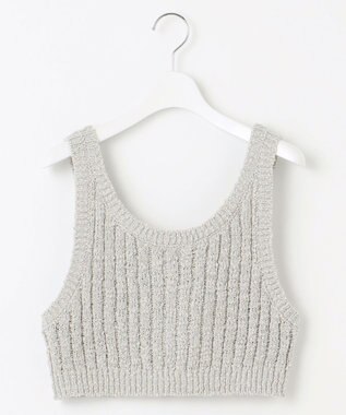 23区 【SLOW/一部店舗限定】リボンヤーン ニット ビスチェ ライトグレー系