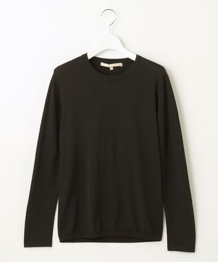 自由区 【XSサイズ～/洗える】レーヨンストレッチ プルオーバーニット ブラック系
