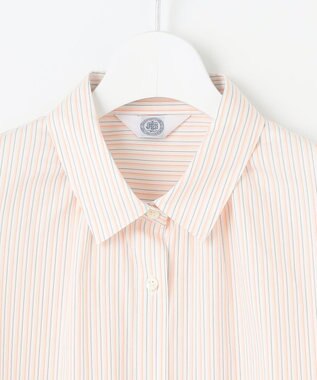 J.PRESS LADIES 【洗える】BEZ VEGA シャツカラー ブラウス ホワイト×ピンク系