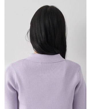 earth music&ecology 衿付きダブルＺＩＰカーディガン Lavender