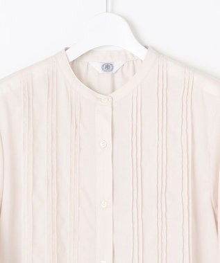 J.PRESS LADIES L 【WEB限定・洗える】ラミーポプリン ピンタック ブラウス ベージュ系