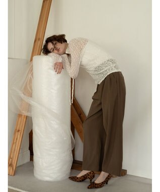 Te chichi ハイウエストフロントジップワイドパンツ《2025Autumn catalog item》 ブラウン