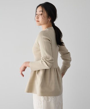 YECCA VECCA ペプラムカーディガン Beige