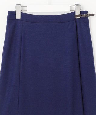 J.PRESS LADIES 【洗える】ウールスムース スカート ブルー系