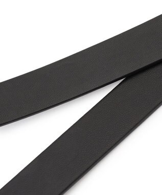 UNFILO オーバルバックル ベルト ブラック×シルバー