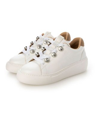 MODE ET JACOMO <MODE ET JACOMO>厚底ビジュースニーカー ホワイト