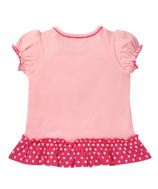 MIKI HOUSE HOT BISCUITS 【80-120cm】すそフリル 半袖Tシャツ ピンク