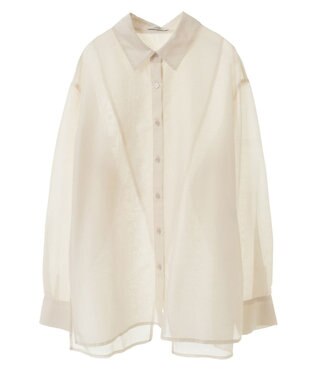 earth music&ecology バックスリットシアーシャツ Off White