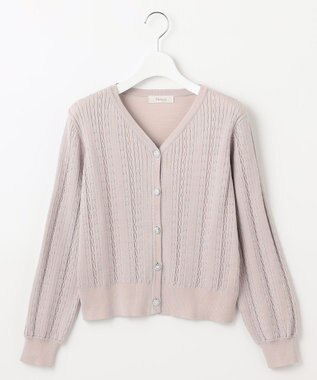 Feroux 【洗える】ビジューボタン カーディガン ピンク系