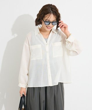 CRAFT STANDARD BOUTIQUE シアーシャツ White