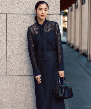 23区 メタルハンドル ショルダー バッグ ブラック系