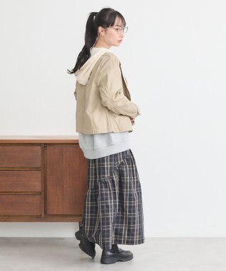 earth music&ecology パーカー付きミリタリーブルゾン Beige