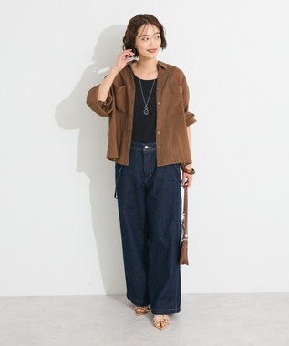 CRAFT STANDARD BOUTIQUE シアーシャツ Brown