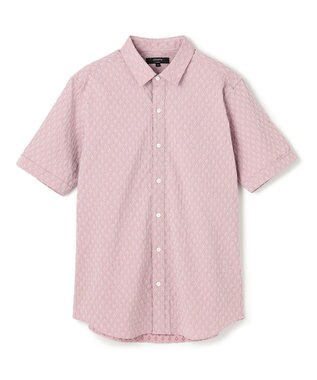 JOSEPH HOMME 新柄【ストレッチ】ハムサジャガードストレッチ　レギュラーカラー半袖シャツ ピンク系