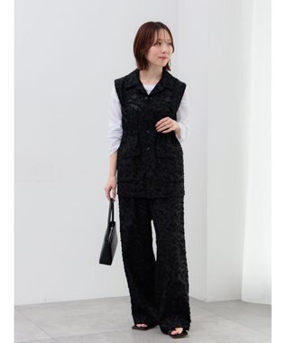 Te chichi カットジャガードジレ ブラック