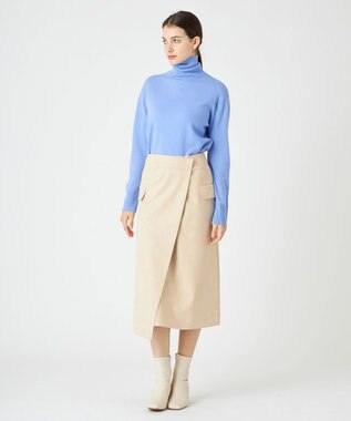 BEIGE， RIGNY / タートルネックニット Sax×Taupe Line