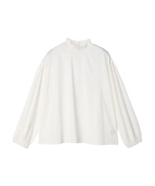 CRAFT STANDARD BOUTIQUE インドコットンシャーリングハイネックブラウス Off White