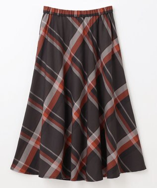 ANY L 【親子連動/洗濯機可能/ウエストゴム】チェックフレアスカート オレンジチェック