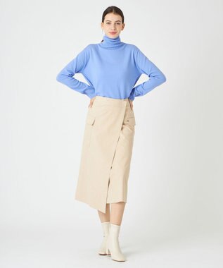 BEIGE， RIGNY / タートルネックニット Sax×Taupe Line