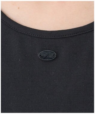 earth music&ecology ロゴプレート付きパフスリーブプルオーバー Black