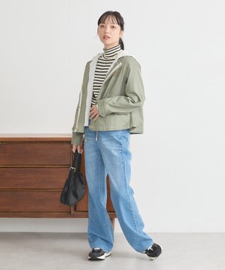 earth music&ecology パーカー付きミリタリーブルゾン Khaki