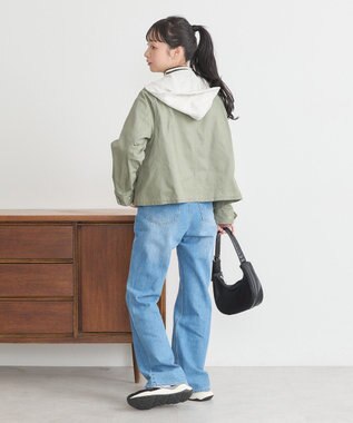 earth music&ecology パーカー付きミリタリーブルゾン Khaki