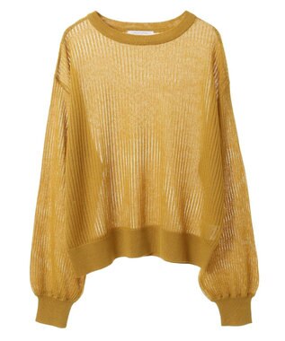 Green Parks ラメシアーリブニットプルオーバー Light Green