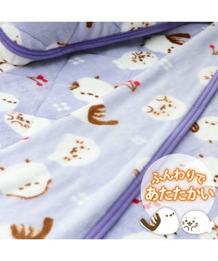 Mother garden しろたん シングル毛布 《シマエナガ》 140×200cm パープル