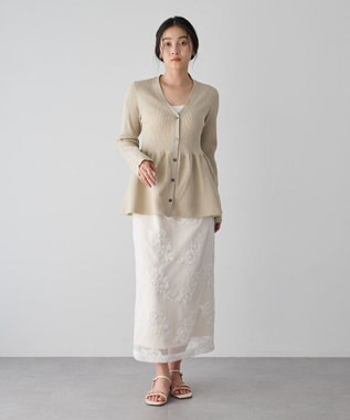 YECCA VECCA ペプラムカーディガン Beige