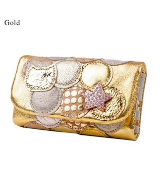 tsumori chisato CARRY 新マルチドット　キーケース 【キラキラでかわいい！本革のやわらかな風合い】 ゴールド