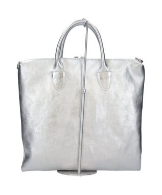 INTER-CHAUSSURES 【ANDREA CARDONE】レザーハンドルファスナー付きバッグ シルバー