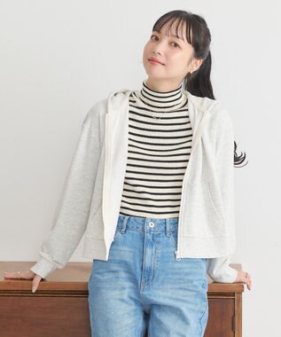 earth music&ecology パーカー付きミリタリーブルゾン Khaki